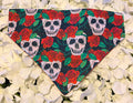 Skulls and Red Roses Bandana - Medium