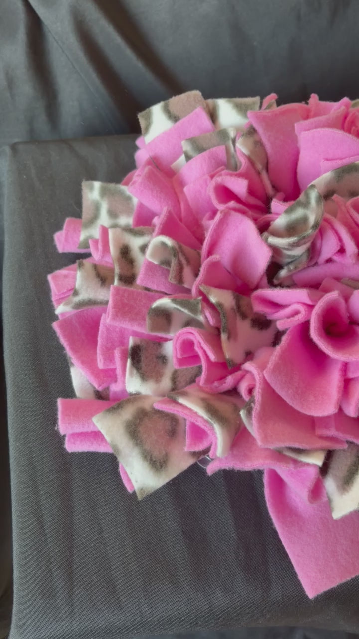Bright Pink and Animal Print Snuffle Mat - Medium
