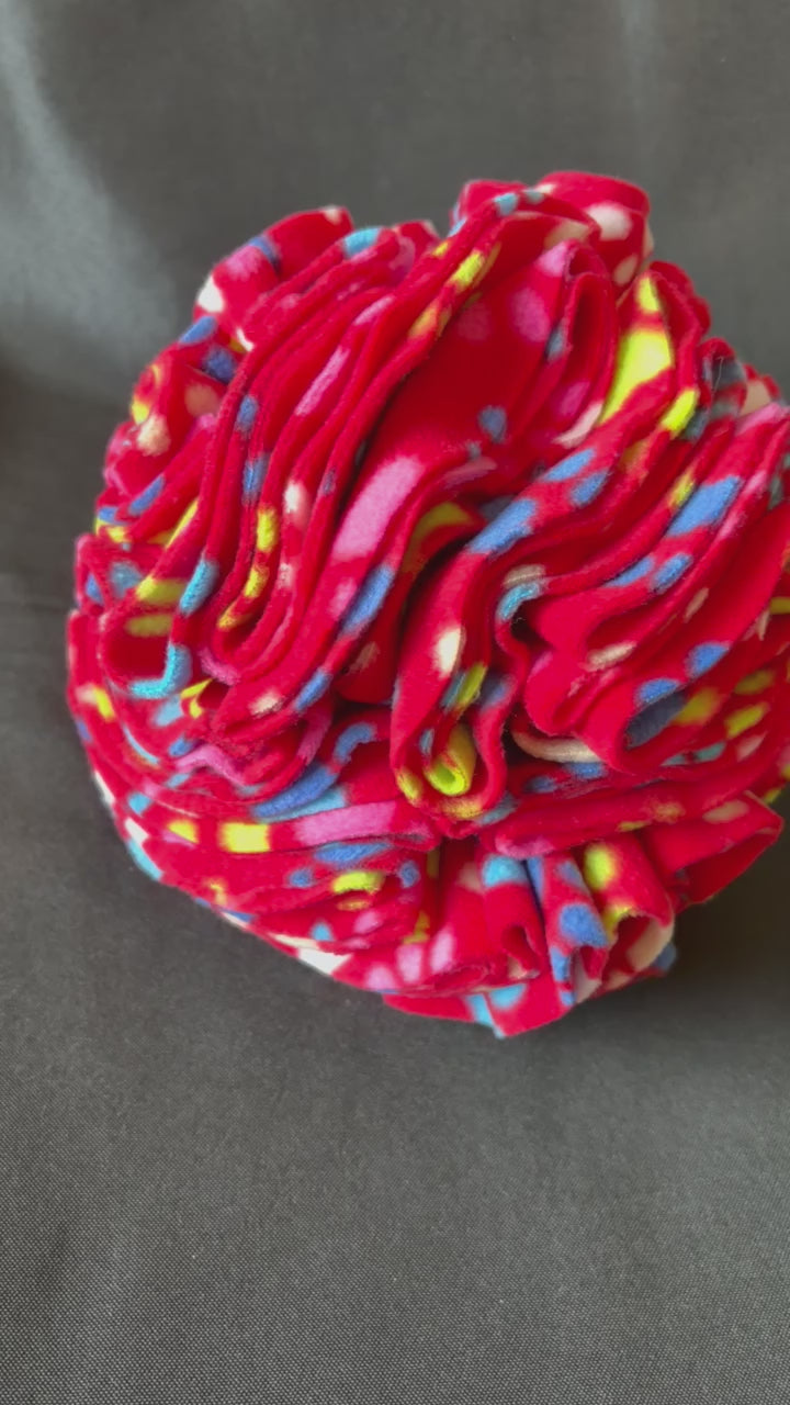 Snuffle Ball - Red Multicoloured Paw Print