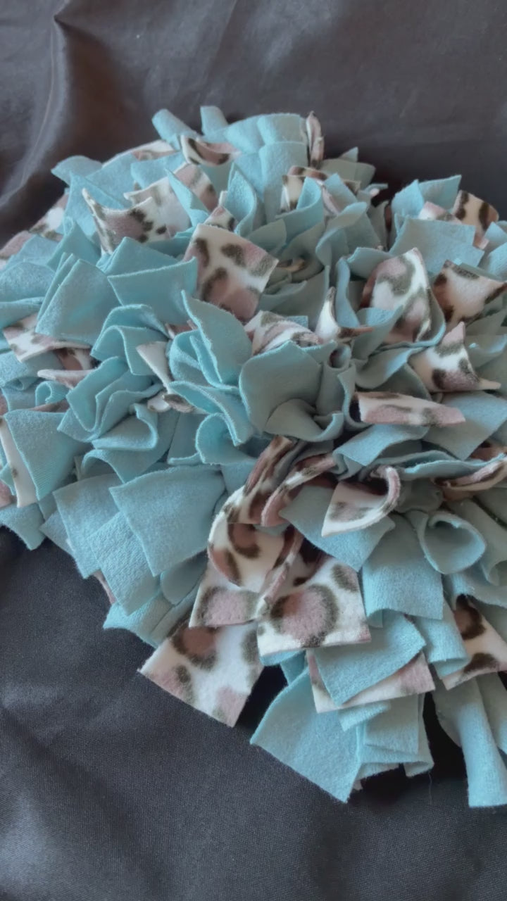 Teal and Animal Print Snuffle Mat - Medium