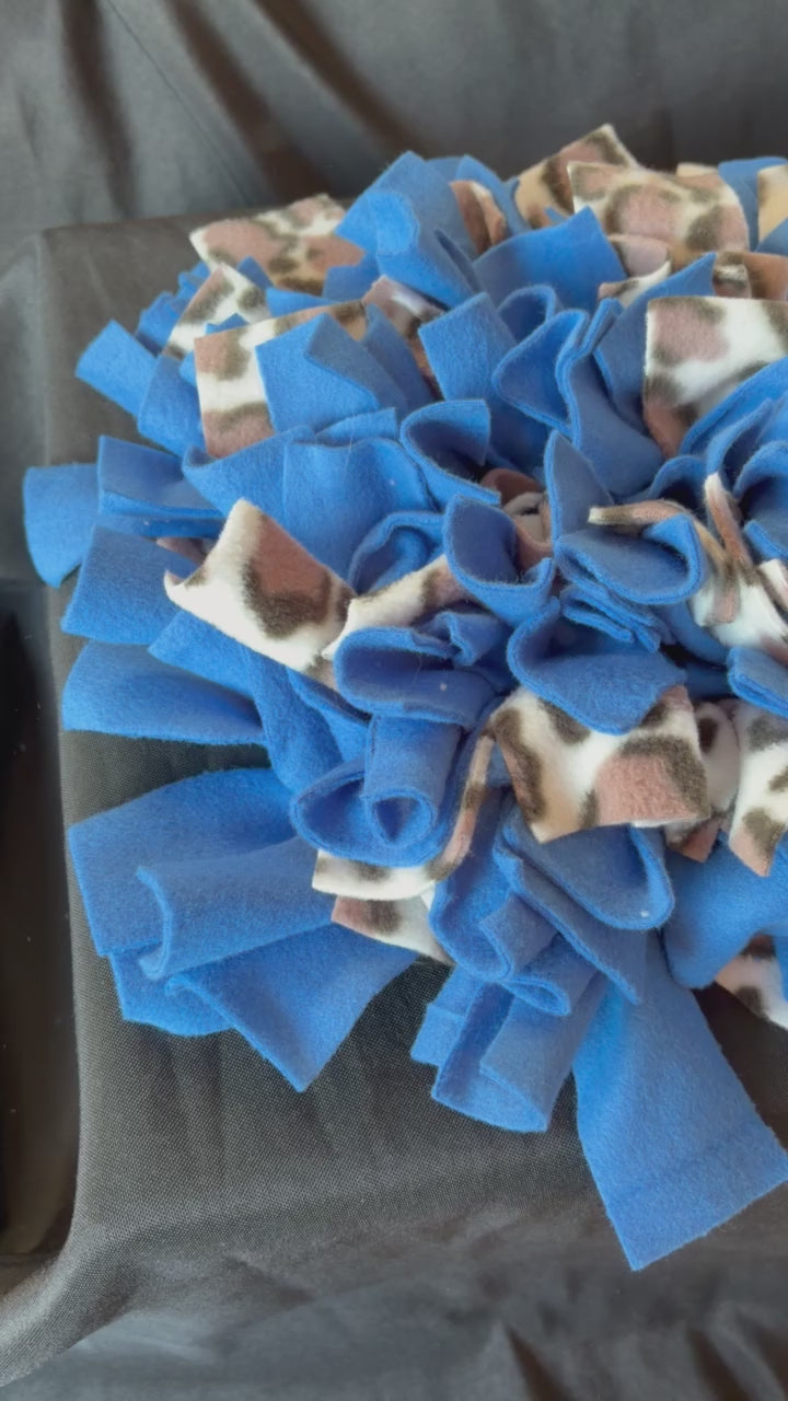 Bright Blue and Animal Print Snuffle Mat - Medium